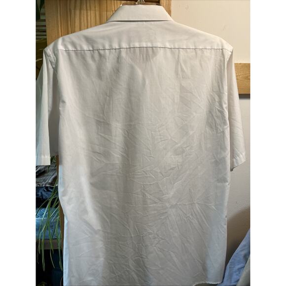 Ketch VTG men’s 15.5 White Red Half Sleeve Cotton Polyester Button down shirt - Picture 5 of 7